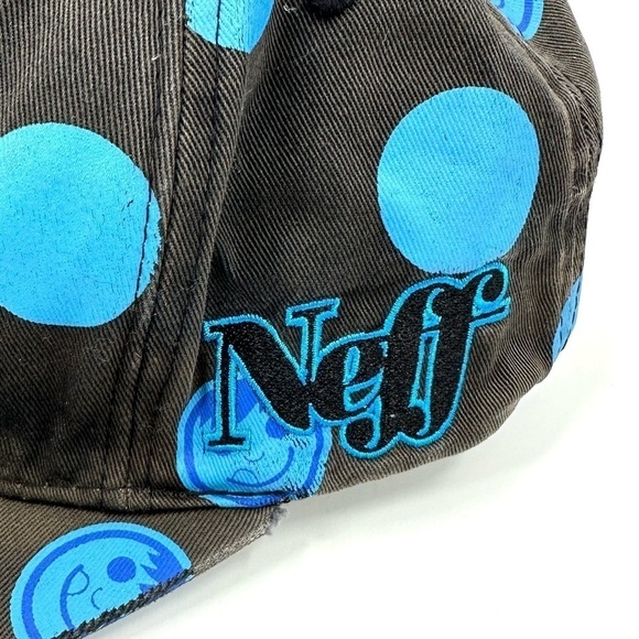 Neff Skateboarding Snapback Hat SPOT Black Blue Screenprint Stitched Side Logo - Picture 2 of 8